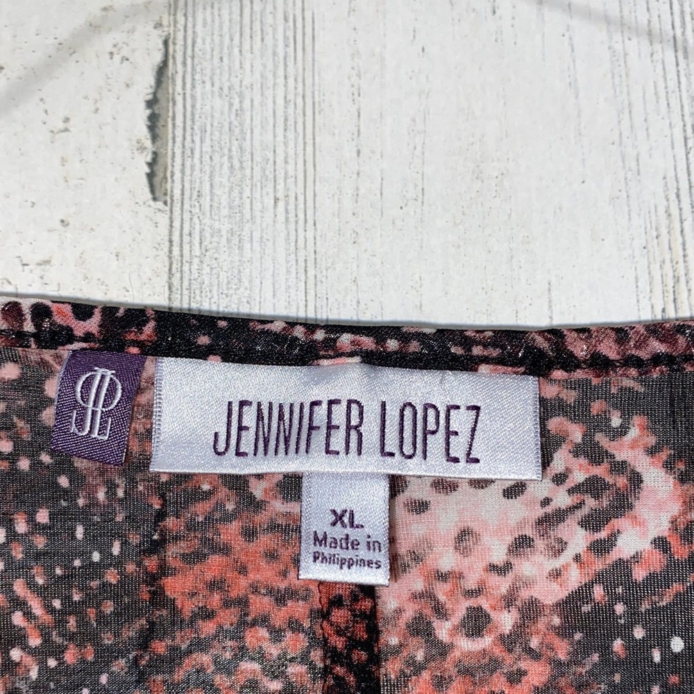 0912 Jennifer Lopez Pink and Black Snake Print Blouse - Picture 2 of 6